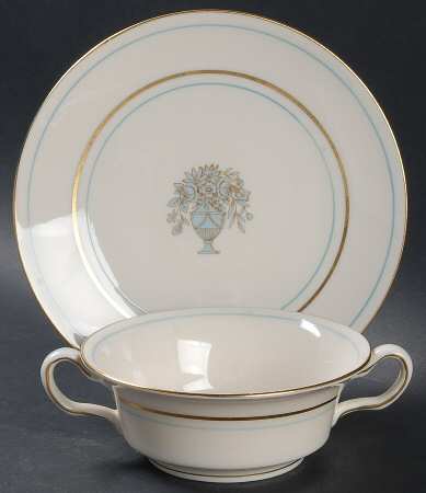 Dorset Footed Cream Soup Bowl & Saucer Set