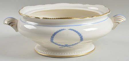 Empire (Blue Wreath, Gold Trim) Round Vegetable No Lid