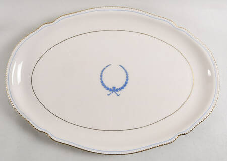 Empire (Blue Wreath, Gold Trim) 19" Oval Serving Platter