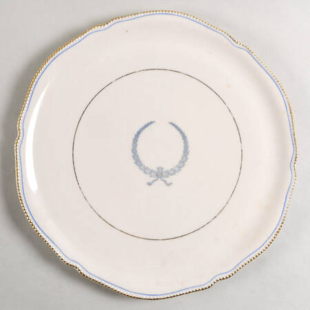 Empire (Blue Wreath, Gold Trim) 12" Chop Plate (Round Platter)