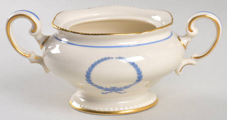 Empire (Blue Wreath, Gold Trim) Sugar Bowl No Lid