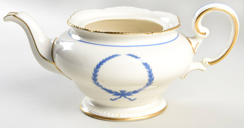 Empire (Blue Wreath, Gold Trim) Teapot No Lid