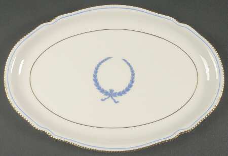 Empire (Blue Wreath, Gold Trim) 13" Oval Serving Platter