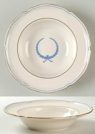 Empire (Blue Wreath, Gold Trim) Rim Soup Bowl