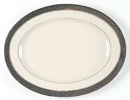 Evening Reflections Platinum 15" Oval Serving Platter