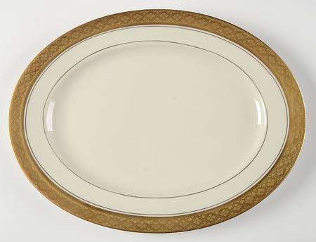 Evening Reflections Gold 13" Oval Serving Platter