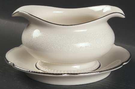 Filigree Gravy Boat with Attached Underplate