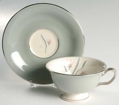 Flair Footed Cup & Saucer Set by Castleton (USA)