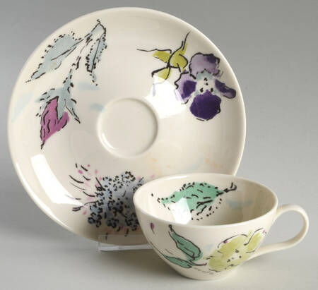 French Garden Flat Cup & Saucer Set