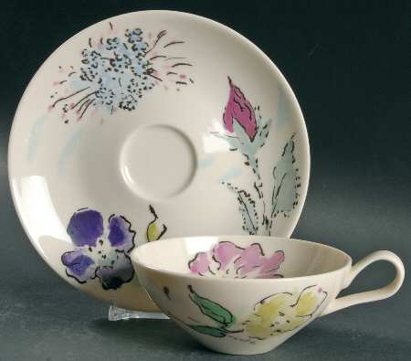 French Garden Flat Cup & Saucer Set