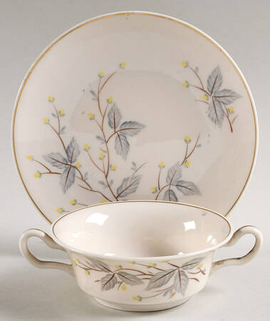 Glen Arden Footed Cream Soup Bowl & Saucer Set