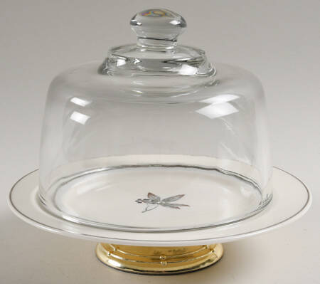 Glenwood 6 1/2"-7 1/2" Footed Cheese Plate w/ Glass Dome HC