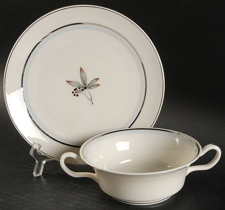 Glenwood Footed Cream Soup Bowl & Saucer Set