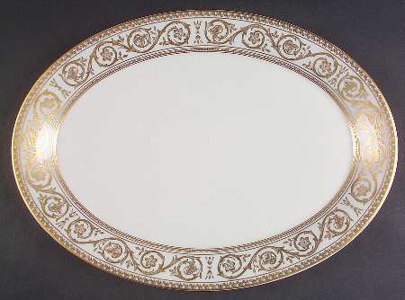 Golden Scroll 15" Oval Serving Platter