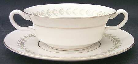 Grosvenor Footed Cream Soup Bowl & Saucer Set