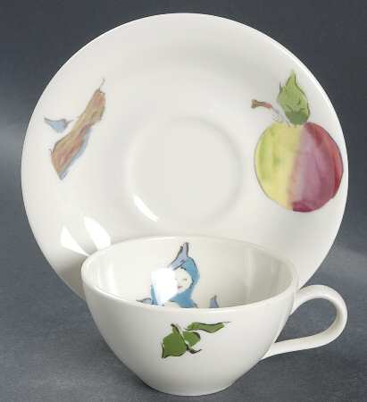 Harvest (Scenes, Rim) Flat Cup & Saucer Set
