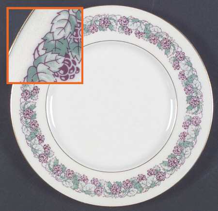 Harvest (Grapes, Green Leaves) Salad Plate