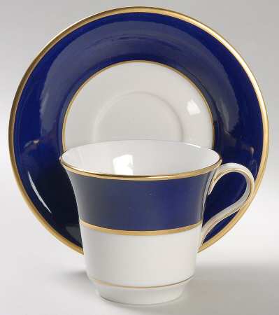 Indigo Flat Cup & Saucer Set