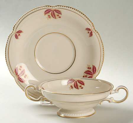 Jubilee Footed Cream Soup Bowl & Saucer Set