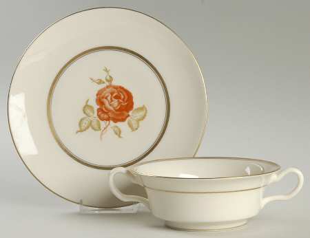 June Flat Cream Soup Bowl & Saucer Set