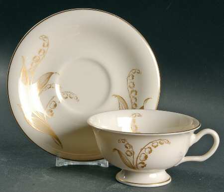 Lily of the Valley Footed Cup & Saucer Set
