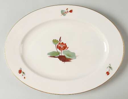 Lotus 13" Oval Serving Platter by Castleton (USA)
