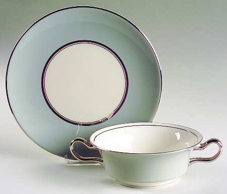Lyric Footed Cream Soup Bowl & Saucer Set