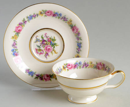 Manor Footed Cup & Saucer Set by Castleton (USA)