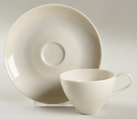 Museum White Flat Demitasse Cup & Saucer Set