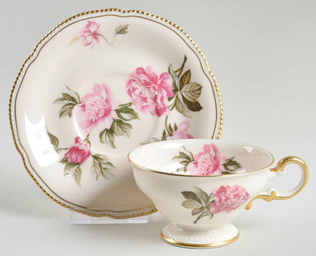 Peony Footed Cup & Saucer Set