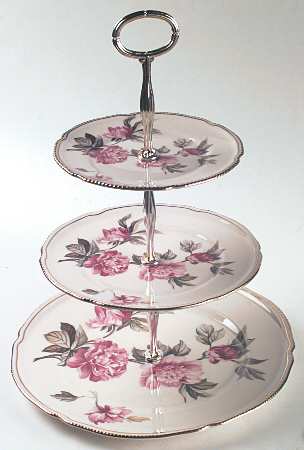 Peony 13 7/8"-14 1/4" 3-Tiered Serving Tray(DP,SP,BB) HC