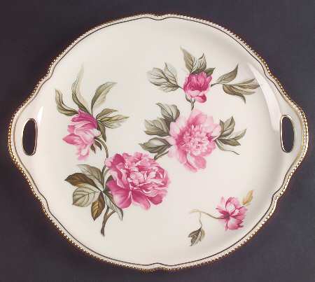 Peony Handled Cake Plate