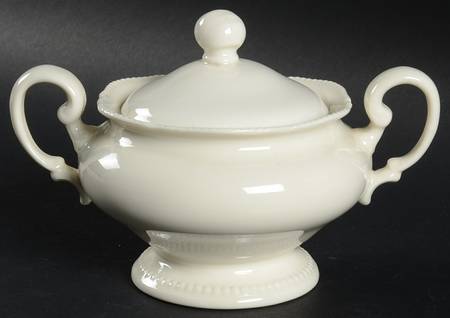 Pearl White Sugar Bowl & Lid
