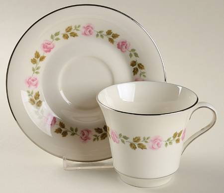 Picardy Flat Cup & Saucer Set by Castleton (USA)