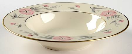 Priscilla (Gold Trim) Rim Soup Bowl