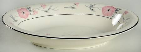 Priscilla (Platinum Trim) 10" Oval Vegetable Bowl by Castleton (USA)