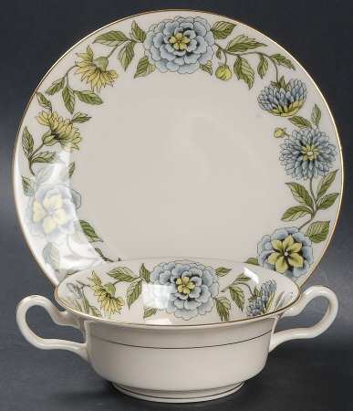 Ravenna Flat Cream Soup Bowl & Saucer Set