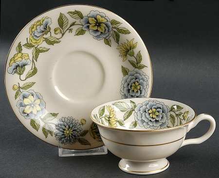 Ravenna Footed Cup & Saucer Set by Castleton (USA)