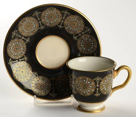 Royal Medallion Footed Demitasse Cup & Saucer Set