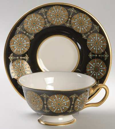 Royal Medallion Footed Cup & Saucer Set