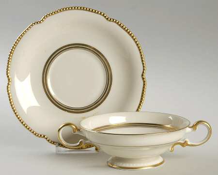 Royal Footed Cream Soup Bowl & Saucer Set