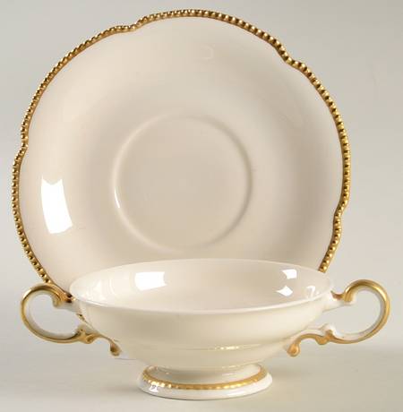 Sovereign Footed Cream Soup Bowl & Saucer Set