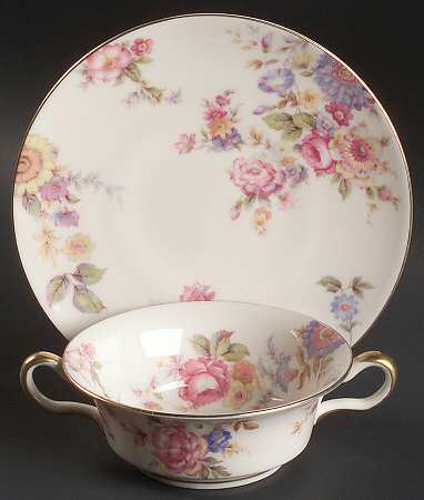 Sunnybrooke Footed Cream Soup Bowl & Saucer Set