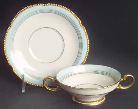 Tremont Footed Cream Soup Bowl & Saucer Set