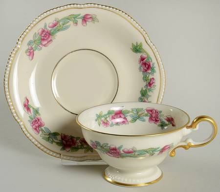 Tree of India Footed Cup & Saucer Set