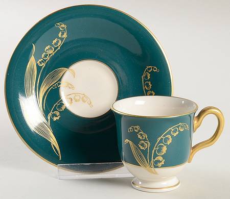 Valmere Green Footed Demitasse Cup & Saucer Set
