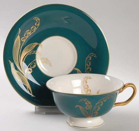 Valmere Green Footed Cup & Saucer Set
