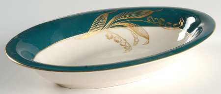 Valmere Green 10" Oval Vegetable Bowl