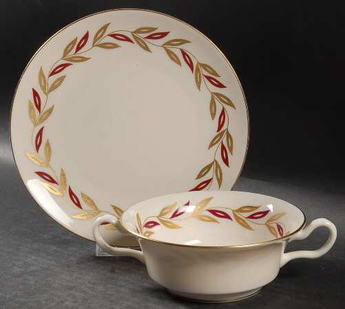 Victoria Flat Cream Soup Bowl & Saucer Set