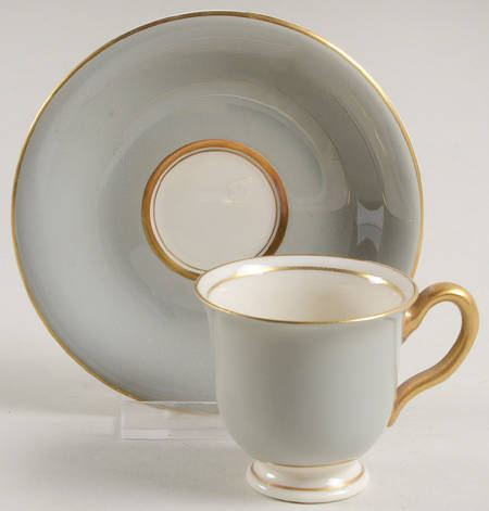 Windermere Grey Footed Demitasse Cup & Saucer Set